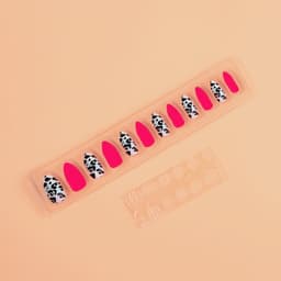 Накладные ногти «Лео», 12 шт., с клеевыми пластинами, форма миндаль, чёрные, розовые