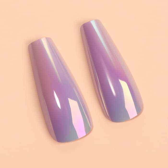 Накладные ногти «Перламутр», 12 шт., с клеевыми пластинами, форма балерина, фиолетовые