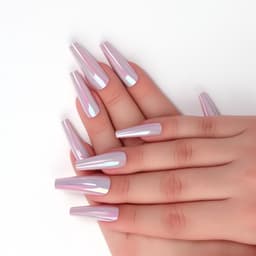 Накладные ногти «Перламутр», 12 шт., с клеевыми пластинами, форма балерина, фиолетовые