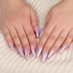 Накладные ногти «Перламутр», 12 шт., с клеевыми пластинами, форма балерина, фиолетовые