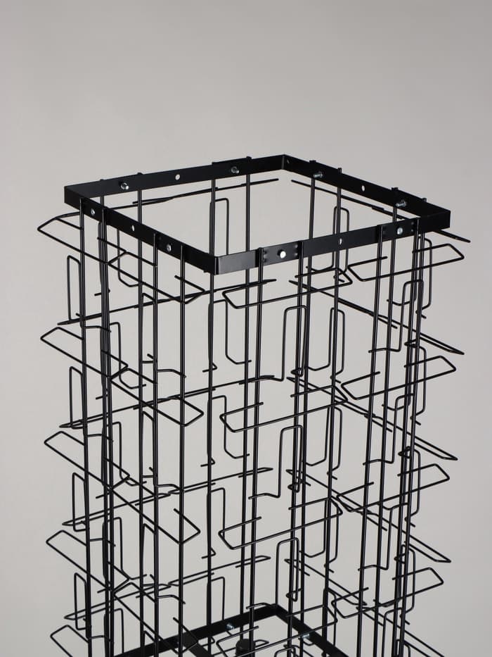 Стойка вращающаяся для открыток, напольная, металл, 80 карманов A5, 45×45×180 см, чёрная