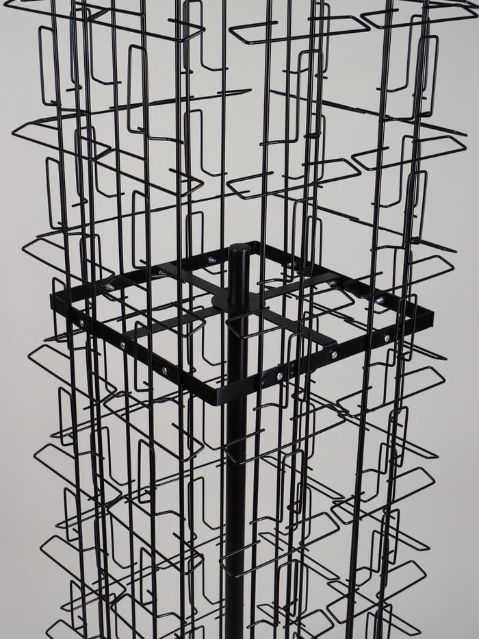Стойка вращающаяся для открыток, напольная, металл, 80 карманов A5, 45×45×180 см, чёрная