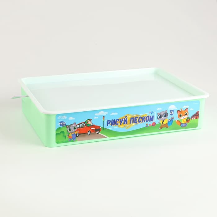 Планшет «Рисование песком», 27×39 см, песок 1 кг, 10 фигурок, набор для творчества