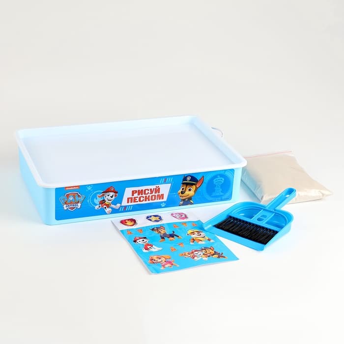 Планшет для рисования песком «Щенячий патруль», 27×39 см, песок 1 кг, наклейки, набор для творчества