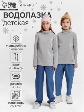 Водолазка детская MINAKU: Termo, серая, рост 92-98 см