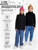 Водолазка детская MINAKU: Termo, чёрная, рост 110-116 см