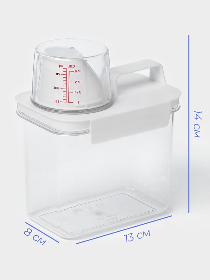 Контейнер для стирального порошка и кондиционера, с мерным стаканом, 1100 мл