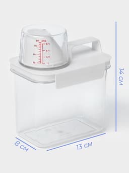 Контейнер для стирального порошка и кондиционера, с мерным стаканом, 1100 мл