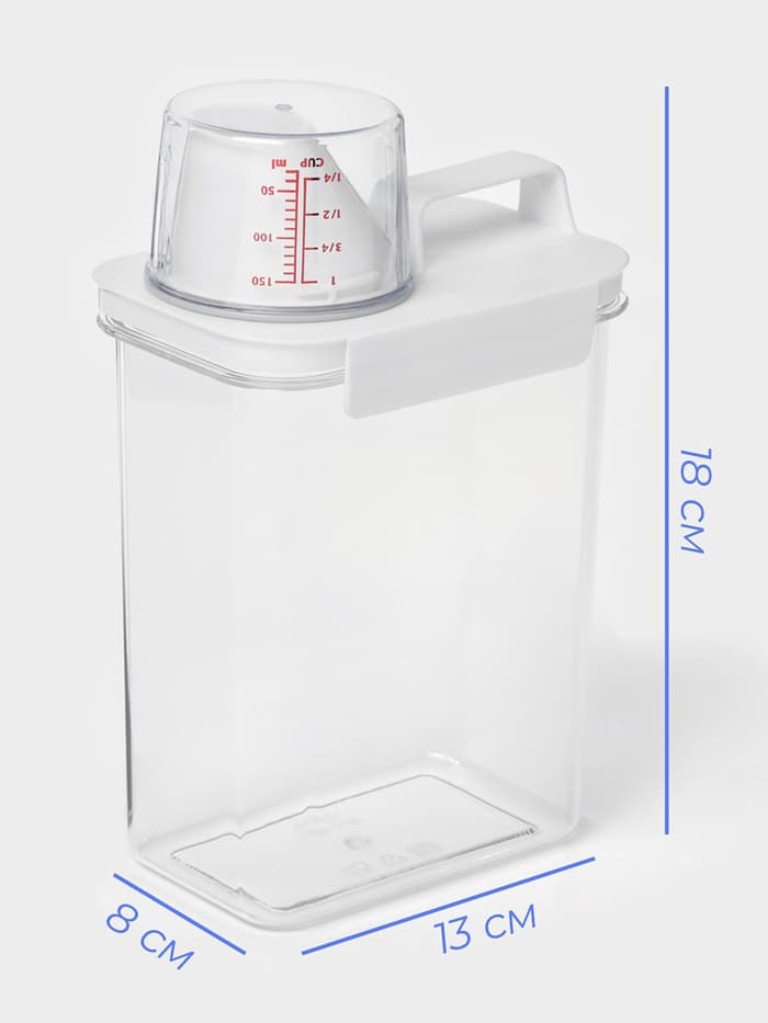 Контейнер для стирального порошка и кондиционера, с мерным стаканом, 1800 мл