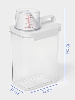 Контейнер для стирального порошка и кондиционера, с мерным стаканом, 1800 мл