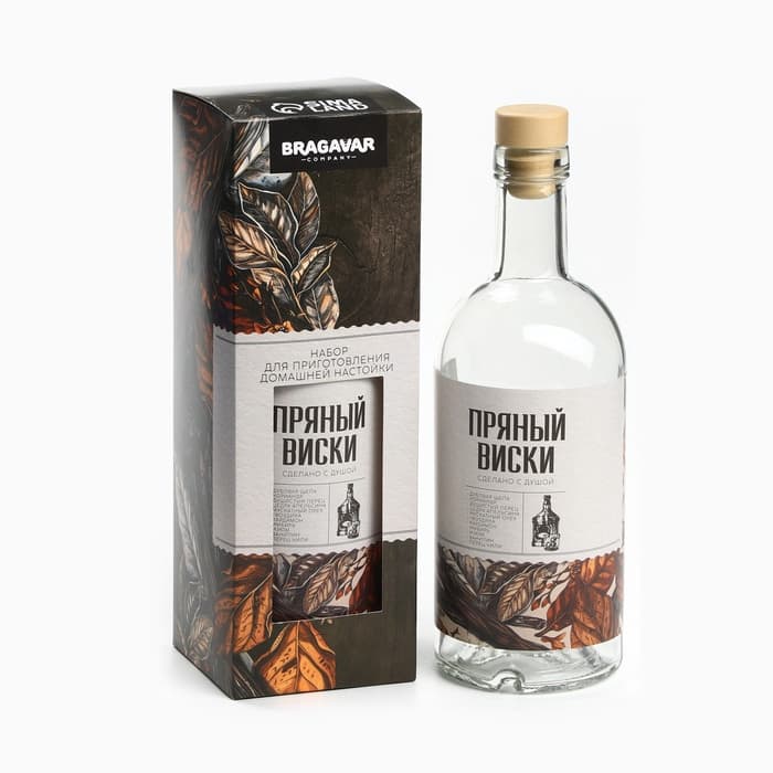 Подарочный набор для приготовления настойки «Пряный виски», набор трав и специй 19 г, бутылка 500 мл., инструкция