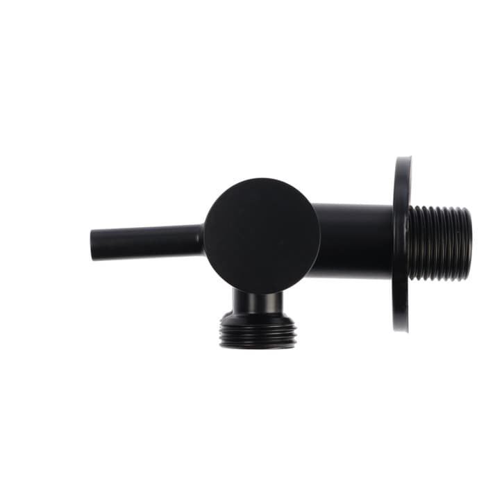 Кран двойной ZEIN engr, 1/2" × 1/2", два вентиля, кран-букса керамика, нерж. сталь, черный