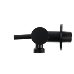 Кран двойной ZEIN engr, 1/2" × 1/2", два вентиля, кран-букса керамика, нерж. сталь, черный