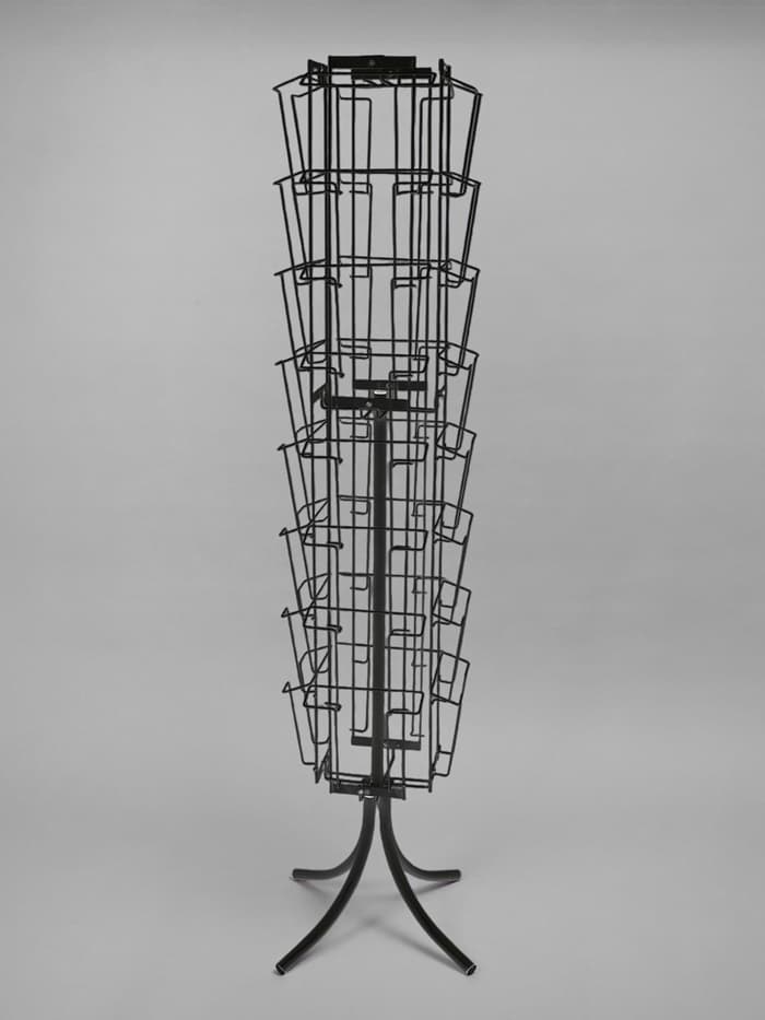 Стойка вращающаяся для прайсов, напольная, 32 кармана А4, 50×50×180, чёрная