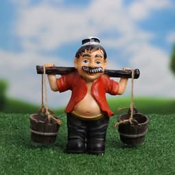 Садовая фигура из полистоуна «Дедушка с ведрами», 20×7×19 см, Greengo