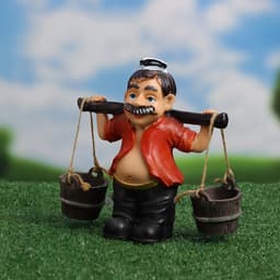 Садовая фигура из полистоуна «Дедушка с ведрами», 20×7×19 см, Greengo