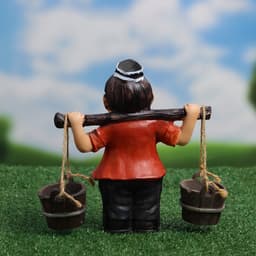 Садовая фигура из полистоуна «Дедушка с ведрами», 20×7×19 см, Greengo