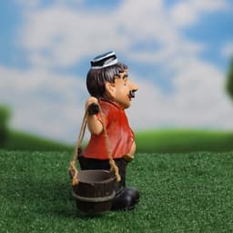 Садовая фигура из полистоуна «Дедушка с ведрами», 20×7×19 см, Greengo