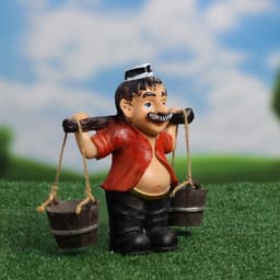 Садовая фигура из полистоуна «Дедушка с ведрами», 20×7×19 см, Greengo