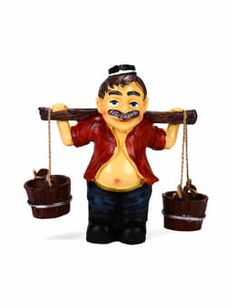 Садовая фигура из полистоуна «Дедушка с ведрами», 20×7×19 см, Greengo