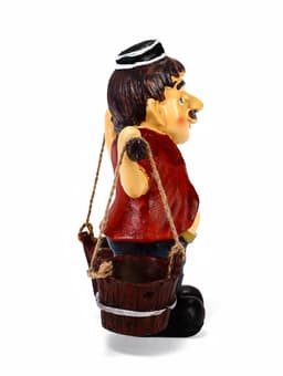 Садовая фигура из полистоуна «Дедушка с ведрами», 20×7×19 см, Greengo