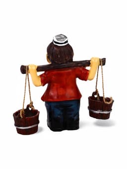 Садовая фигура из полистоуна «Дедушка с ведрами», 20×7×19 см, Greengo