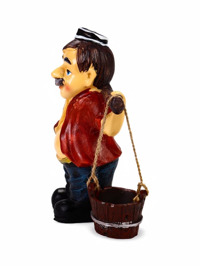 Садовая фигура из полистоуна «Дедушка с ведрами», 20×7×19 см, Greengo