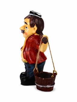 Садовая фигура из полистоуна «Дедушка с ведрами», 20×7×19 см, Greengo