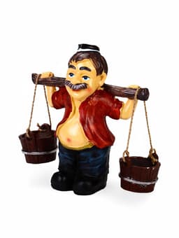 Садовая фигура из полистоуна «Дедушка с ведрами», 20×7×19 см, Greengo