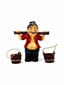 Садовая фигура из полистоуна «Дедушка с ведрами», 20×7×19 см, Greengo