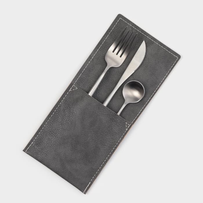 Конверт для столовых приборов Magistro, экокожа, 23.5×10.8 см, серый