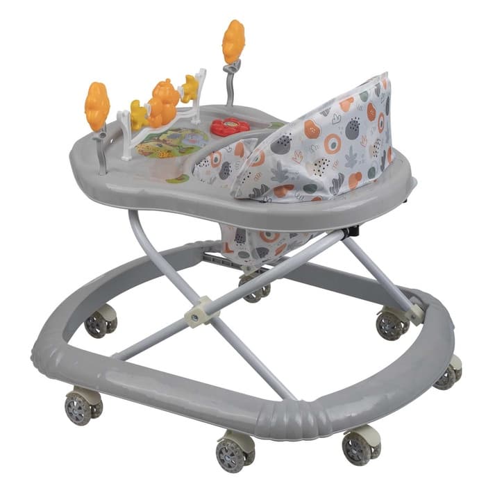 Ходунки «FLY С» 7 силиконовые колеса, музыкальная панель, серый