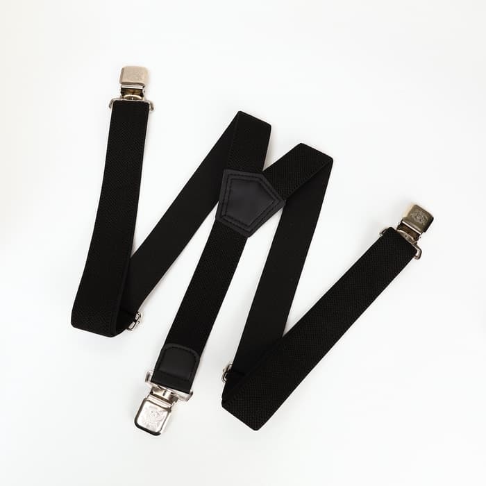 Подтяжки взрослые «Великан» для полных, ширина 3.8 см, чёрный