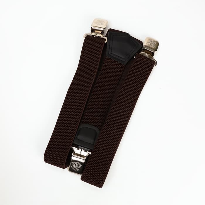 Подтяжки взрослые «Великан» для полных, ширина 3.8 см, тёмно-коричневый