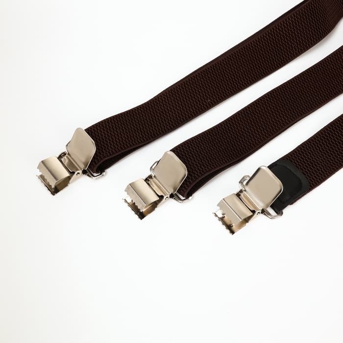 Подтяжки взрослые «Великан» для полных, ширина 3.8 см, тёмно-коричневый