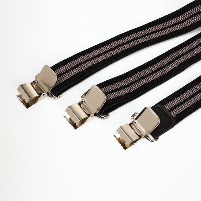 Подтяжки взрослые «Великан» для полных, ширина 3.8 см, чёрный/серый