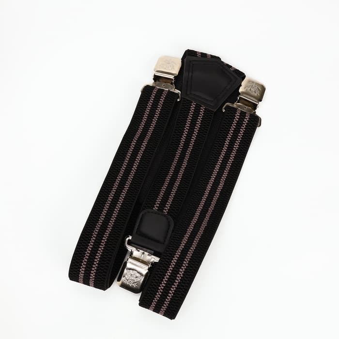 Подтяжки взрослые «Великан» для полных, ширина 3.8 см, чёрный/бежевый