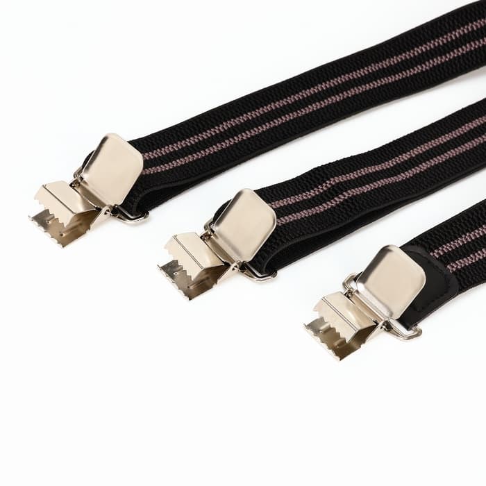 Подтяжки взрослые «Великан» для полных, ширина 3.8 см, чёрный/бежевый