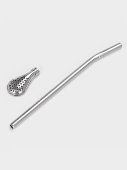 Калабас и бомбилья для приготовления чая Мате, 240 мл, с щёткой для чистки, нержавеющая сталь, белые