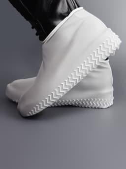 Чехлы для обуви, силиконовые, р-р M (35-39), 24.5 см, пара, белые