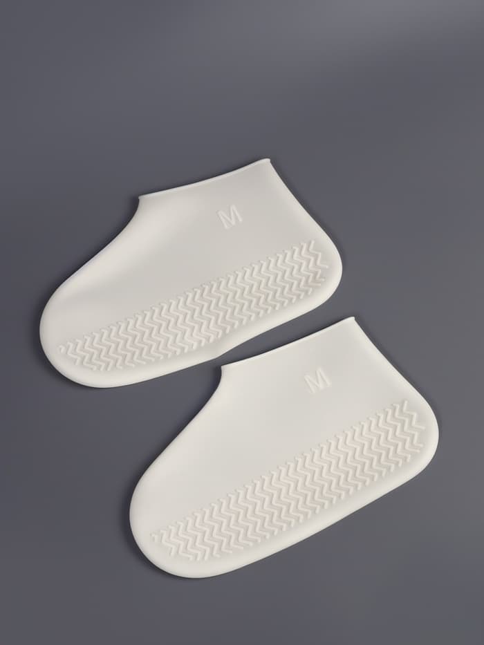 Чехлы для обуви, силиконовые, р-р M (35-39), 24.5 см, пара, белые