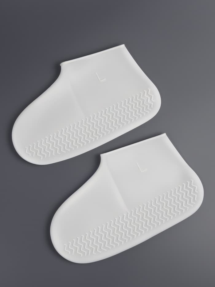 Чехлы для обуви, силиконовые, р-р L (40-44), 29 см, пара, белые