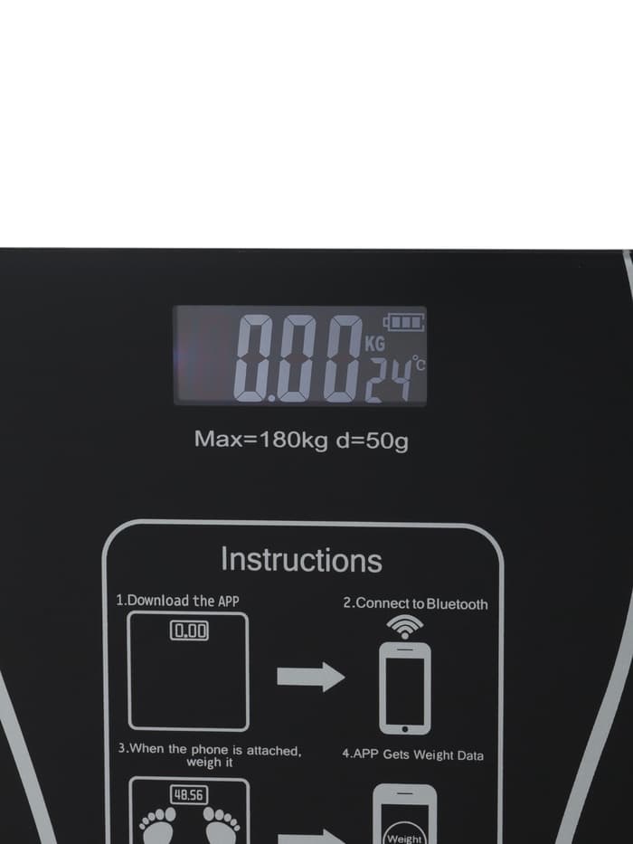 Весы напольные LVE-03, диагностические, до 180 кг, от батареек 2хААА, стекло, чёрные