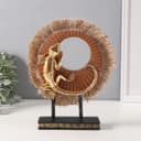 Фигурка полистоун «Золотая ящерица на плетёном кольце», 5×13.2×21.5 см