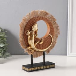 Фигурка полистоун «Золотая ящерица на плетёном кольце», 5×13.2×21.5 см