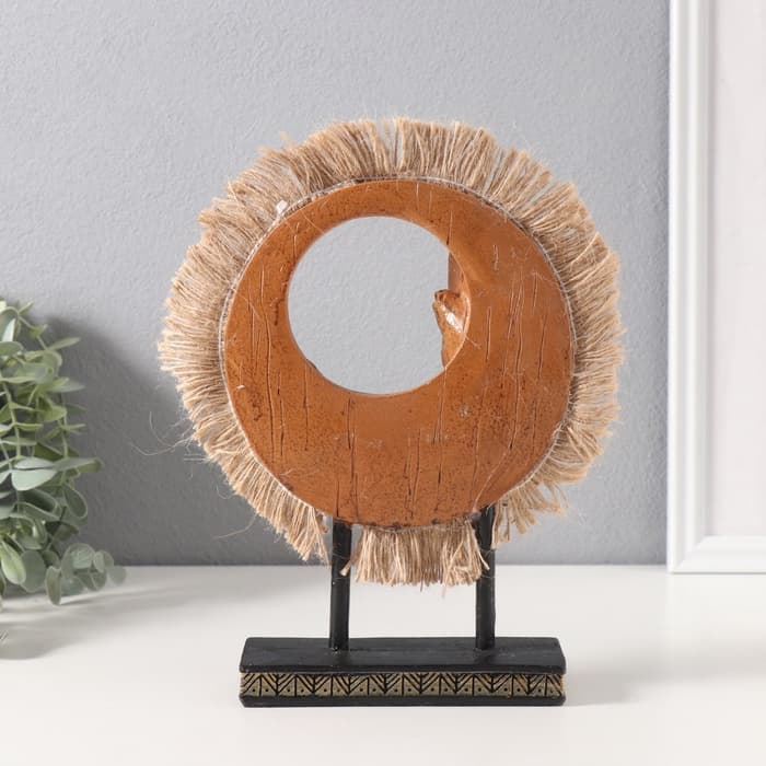 Фигурка полистоун «Золотая ящерица на плетёном кольце», 5×13.2×21.5 см