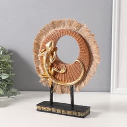 Фигурка полистоун «Золотая ящерица на плетёном кольце», 5×13.2×21.5 см