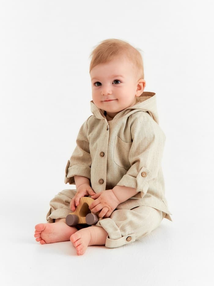 Брюки детские MINAKU, рост 92-98 см, бежевые