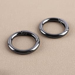 Набор для создания сумки, 4 предмета, кольцо-карабин - 2 шт, цепочка, кнопка магнитная, цвет чёрный никель