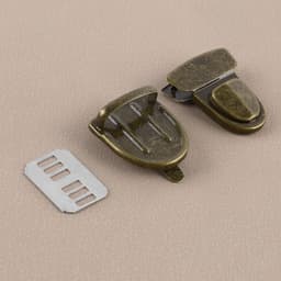 Набор для создания сумки, 4 предмета, карабины, цепочка, застёжка, цвет бронзовый